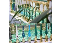 透光绿玛瑙大板应用于地板装饰，宝石板材批发价