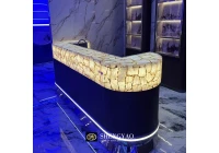 Natural White Crystal Translucent Bar Counter,Clear Quartz Backlit Reception Desk