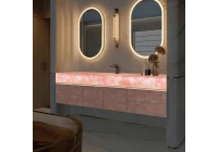 كونترتوب الغرور من الكوارتز الوردي الشفاف لتزيين الحمام الفاخر