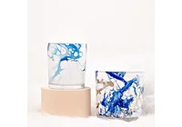 Cupwind のブルー マーブル ガラス キャンドル ジャーでインテリアをグレードアップ: アートと機能性が出会う場所