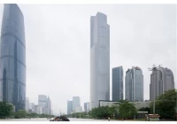 O edifício mais alto da parede de cortina foi terminado em Guangzhou