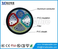 China condutor de alumínio PVC isolado e com bainha cabo de alimentação de 0,6 / 1kV fabricante