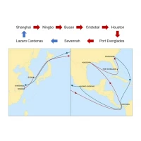 Route Express MSC إطلاق خدمة خط مباشر جديد إلى شرق الولايات المتحدة من الصين