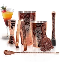 China Copper Plated Cocktail Shaker Set manufacturer