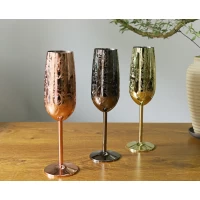 Etched Stainless Steel Champagne Glass