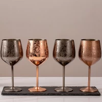 Etched Stainless Steel Wine Glasses, Light Up Your Wine Tasting Moments!