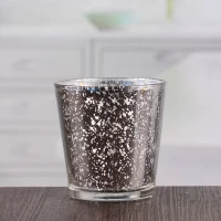 China Suportes de vela de vidro de mercúrio de 3 polegadas Suporte pequeno de candelabro de prata fabricante