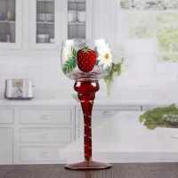 China 8 inch tall glass candle holders bulk goblet long stem glass candle holders wholesale manufacturer