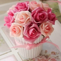 China Artificial flower supplier rose artificial fake flower bonsai silk flower wholesale manufacturer