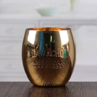 Çin Altın yumurta şekli cam mumluk dekoratif şamdan toptan üretici firma