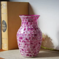 China New style pretty  mosaic glass vase set wholesale manufacturer