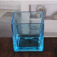 Cina Grandi portacandele in vetro quadrato portacandele votive blu navy all'ingrosso produttore