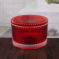 China Rote große runde Kerzenhalter Glas Kerze Basis Hersteller Hersteller