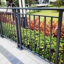 China Outdoor Matte black powder coated aluminum handrail railings manufacturer