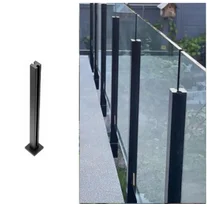 China Black stainless steel grooved glass balustrade post in round or square shape for glass railing manufacturer