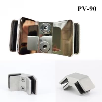 China 12-15mm glass 90 degree glass clamp stainless steel PV-90 manufacturer