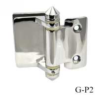 porcelana 12mm barandilla de vidrio de la puerta de la bisagra de cristal de acero inoxidable a poste de la bisagra redonda G-P2 fabricante