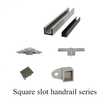 Chiny 316 stainless steel polished square slot tube mini top rail to suit 10mm or 12mm thick tempered glass producent