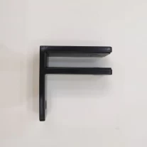 China 90 degree stainless steel matt black wall mounted glass clamp to hold glass manufacturer