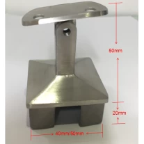 China Adjustable Brushed Stainless Hand Railing Bracket with Optional Radius Adaptor Plate Mounting on Square Balustrade Tube manufacturer