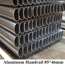 China Aluminium Leuning 85 * 46mm voor glasrailingsysteem fabrikant