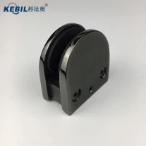China Schwarzer glänzender Spiegel polierter Edelstahl d Formglas-Panel-Klemmclip Hersteller