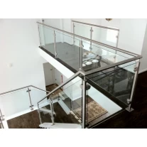 Chiny Glass fence use stainless steel balustrade post with handrail tube producent