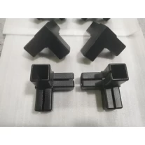 China Conector de tubo de aço inoxidável fosco preto de 3 vias para o tubo 25 × 25mm fabricante