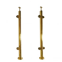 China Polished Gold Finish Stainless Steel Glass Balustrade Post manufacturer