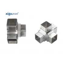 China Stainless Steel Handrail Elbow 3 Way Square Tube Connectors manufacturer