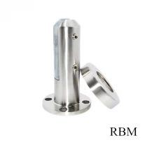 China RBM stainless steel round base plate glass holder on the floor manufacturer