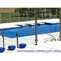 Chine Shenzhen Launch  Acier inoxydable 316 demi verre sans cadre clôtures de piscine de poste fabricant