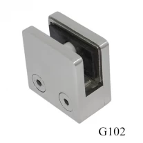 China Square type D glass clamp for 8-10 mm tempered glass 304/316 brushed stainless steel manufacturer