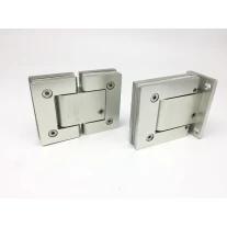 China Stainless Steel Heavy Duty Clip Clamp Adjustable Screen Pivot Bathroom Glass Door Shower Hinge manufacturer