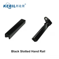 China RVS U-vorm zwarte sleufafdekking met handrail voor 12 mm glas fabrikant