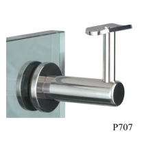 China Stainless steel 12mm glass to round handrail bracket P707 manufacturer