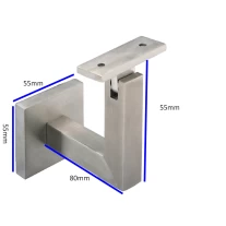China Stainless steel square handrail bracket holder for glass railing system manufacturer