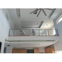 China Staircase Platform idea square glass railings stainless steel with top handrail manufacturer