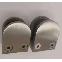 China brushed 316 stainless steel D glass clamps for glass railing design manufacturer