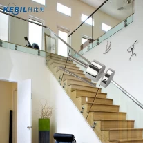China brushed stainless steel 2 inches frameless glass standoff stair railing manufacturer