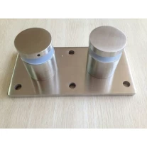 China brushed stainless steel 316 toughened tempered glass railing standoff bracket with mounting plate manufacturer