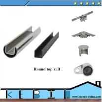 Chine round top rail for outside glass fence fabricant