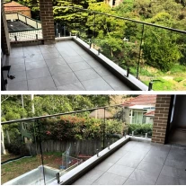China roestvrij staal glas spon frameloze glazen balustrade balustrade balkon dek ontwerp fabrikant