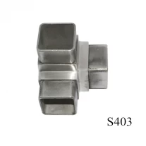 China stainless steel tube joiner, square 3 way tube connector S403 manufacturer
