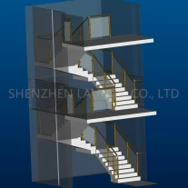 الصين تصميم درابزين الزجاج المقسى للسلالم الدرج الصانع