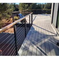 China China Stainless Steel Cable Wire Railing With Black Post Side Mounted Balcony DIY Cable Railing Wholesaler manufacturer