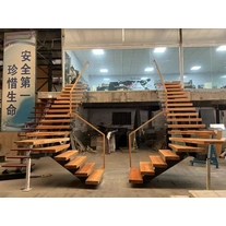 China Wood Tread Stringer Floating Straight Stairs Central Spine with Frameless Glass Railing Stairs - COPY - ibmaw0 fabricante