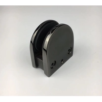 porcelana Alta calidad negro espejo pulido acero inoxidable 316 escalera barandilla D forma de panel de vidrio abrazadera fabricante