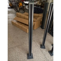 China Powder coating square aluminum post with square base manufacturer
