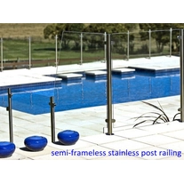 China Shenzhen Launch  aço inoxidável 316 semi vidro sem moldura esgrima piscina pós fabricante